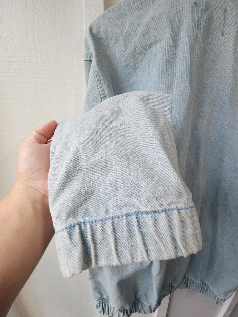 Urban Outfitters Denim Harrington Jacket Light Wash Size Medium
